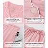 image:imageWiWi Viscose from Bamboo Womens Pajamas Set Super Soft Button Down Top and Pants Sleepwear Cooling Pjs S3XBdusty Pink