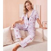 image:imageWiWi Viscose from Bamboo Womens Pajamas Set Super Soft Button Down Top and Pants Sleepwear Cooling Pjs S3XBgreyPeony