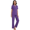 image:imageWiWi Viscose from Bamboo Womens Pajamas Set Super Soft Button Down Top and Pants Sleepwear Cooling Pjs S3XBlilac