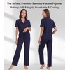 image:imageWiWi Viscose from Bamboo Womens Pajamas Set Super Soft Button Down Top and Pants Sleepwear Cooling Pjs S3XBnavy