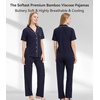 image:imageWiWi Viscose from Bamboo Womens Pajamas Set Super Soft Button Down Top and Pants Sleepwear Cooling Pjs S3XBnavyWhite Dots