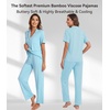 image:imageWiWi Viscose from Bamboo Womens Pajamas Set Super Soft Button Down Top and Pants Sleepwear Cooling Pjs S3XBpale Blue