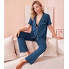 image:imageWiWi Viscose from Bamboo Womens Pajamas Set Super Soft Button Down Top and Pants Sleepwear Cooling Pjs S3XBpeacock Blue