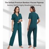 image:imageWiWi Viscose from Bamboo Womens Pajamas Set Super Soft Button Down Top and Pants Sleepwear Cooling Pjs S3XBpeacock Green