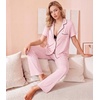 image:imageWiWi Viscose from Bamboo Womens Pajamas Set Super Soft Button Down Top and Pants Sleepwear Cooling Pjs S3XBpink