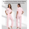 image:imageWiWi Viscose from Bamboo Womens Pajamas Set Super Soft Button Down Top and Pants Sleepwear Cooling Pjs S3XBpink
