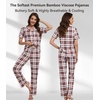 image:imageWiWi Viscose from Bamboo Womens Pajamas Set Super Soft Button Down Top and Pants Sleepwear Cooling Pjs S3XBredwhite Plaid