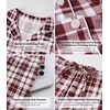 image:imageWiWi Viscose from Bamboo Womens Pajamas Set Super Soft Button Down Top and Pants Sleepwear Cooling Pjs S3XBredwhite Plaid