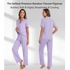 image:imageWiWi Viscose from Bamboo Womens Pajamas Set Super Soft Button Down Top and Pants Sleepwear Cooling Pjs S3XBtaro Purple