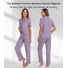 image:imageWiWi Viscose from Bamboo Womens Pajamas Set Super Soft Button Down Top and Pants Sleepwear Cooling Pjs S3XBviolet