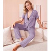 image:imageWiWi Viscose from Bamboo Womens Pajamas Set Super Soft Button Down Top and Pants Sleepwear Cooling Pjs S3XBviolet