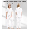 image:imageWiWi Viscose from Bamboo Womens Pajamas Set Super Soft Button Down Top and Pants Sleepwear Cooling Pjs S3XBwhite Stars