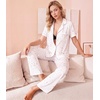 image:imageWiWi Viscose from Bamboo Womens Pajamas Set Super Soft Button Down Top and Pants Sleepwear Cooling Pjs S3XBwhite Stars