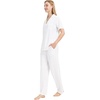 image:imageWiWi Viscose from Bamboo Womens Pajamas Set Super Soft Button Down Top and Pants Sleepwear Cooling Pjs S3XBwhiteBlack Dots