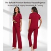 image:imageWiWi Viscose from Bamboo Womens Pajamas Set Super Soft Button Down Top and Pants Sleepwear Cooling Pjs S3XBwine Red