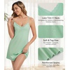 image:imageWiWi Women Cotton Sexy Lace Slip Nightgowns Spaghetti Strap Sleeveless Summer Sleep Dress Chemise lingerie sleepwear SXXLAbean Green