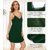 image:imageWiWi Women Cotton Sexy Lace Slip Nightgowns Spaghetti Strap Sleeveless Summer Sleep Dress Chemise lingerie sleepwear SXXLAdark Green