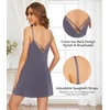 image:imageWiWi Women Cotton Sexy Lace Slip Nightgowns Spaghetti Strap Sleeveless Summer Sleep Dress Chemise lingerie sleepwear SXXLAdark Grey