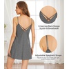 image:imageWiWi Women Cotton Sexy Lace Slip Nightgowns Spaghetti Strap Sleeveless Summer Sleep Dress Chemise lingerie sleepwear SXXLAdark Heather Grey