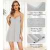 image:imageWiWi Women Cotton Sexy Lace Slip Nightgowns Spaghetti Strap Sleeveless Summer Sleep Dress Chemise lingerie sleepwear SXXLAlight Heather Grey