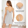 image:imageWiWi Women Cotton Sexy Lace Slip Nightgowns Spaghetti Strap Sleeveless Summer Sleep Dress Chemise lingerie sleepwear SXXLAlight Heather Grey