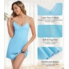 image:imageWiWi Women Cotton Sexy Lace Slip Nightgowns Spaghetti Strap Sleeveless Summer Sleep Dress Chemise lingerie sleepwear SXXLAsky Blue