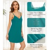 image:imageWiWi Women Cotton Sexy Lace Slip Nightgowns Spaghetti Strap Sleeveless Summer Sleep Dress Chemise lingerie sleepwear SXXLAteal Blue