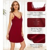 image:imageWiWi Women Cotton Sexy Lace Slip Nightgowns Spaghetti Strap Sleeveless Summer Sleep Dress Chemise lingerie sleepwear SXXLAwine Red