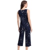 image:imageWiWi Women Pajama Set Sleeveless Top with Capri Pants Viscose from Bamboo Super Soft VNeck Tank Cooling PJ Sets SXXLAnavy Stars