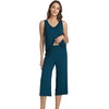 image:imageWiWi Women Pajama Set Sleeveless Top with Capri Pants Viscose from Bamboo Super Soft VNeck Tank Cooling PJ Sets SXXLApeacock Blue