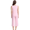 image:imageWiWi Women Pajama Set Sleeveless Top with Capri Pants Viscose from Bamboo Super Soft VNeck Tank Cooling PJ Sets SXXLApink