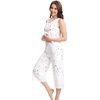image:imageWiWi Women Pajama Set Sleeveless Top with Capri Pants Viscose from Bamboo Super Soft VNeck Tank Cooling PJ Sets SXXLAwhite Stars