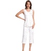 image:imageWiWi Women Pajama Set Sleeveless Top with Capri Pants Viscose from Bamboo Super Soft VNeck Tank Cooling PJ Sets SXXLAwhite Stars