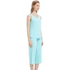 image:imageWiWi Women Pajama Set Sleeveless Top with Capri Pants Viscose from Bamboo Super Soft VNeck Tank Cooling PJ Sets SXXLCaqua