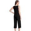 image:imageWiWi Women Pajama Set Sleeveless Top with Capri Pants Viscose from Bamboo Super Soft VNeck Tank Cooling PJ Sets SXXLCblack
