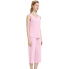 image:imageWiWi Women Pajama Set Sleeveless Top with Capri Pants Viscose from Bamboo Super Soft VNeck Tank Cooling PJ Sets SXXLCpink