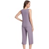 image:imageWiWi Women Pajama Set Sleeveless Top with Capri Pants Viscose from Bamboo Super Soft VNeck Tank Cooling PJ Sets SXXLCviolet