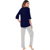 image:imageWiWi Womens 34 Sleeve Pajamas Set Soft Cooling Bamboo Viscose Top with Pants Sleepwear Plus Size Pjs S4X with PocketsAnavylight Grey