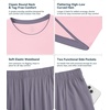 image:imageWiWi Womens 34 Sleeve Pajamas Set Soft Cooling Bamboo Viscose Top with Pants Sleepwear Plus Size Pjs S4X with PocketsApinkpurplish Grey