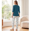 image:imageWiWi Womens 34 Sleeve Pajamas Set Soft Cooling Bamboo Viscose Top with Pants Sleepwear Plus Size Pjs S4X with PocketsAwhiteGreen Dots