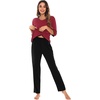 image:imageWiWi Womens 34 Sleeve Pajamas Set Soft Cooling Bamboo Viscose Top with Pants Sleepwear Plus Size Pjs S4X with PocketsAwineblack