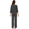 image:imageWiWi Womens 34 Sleeve Pajamas Set Soft Cooling Bamboo Viscose Top with Pants Sleepwear Plus Size Pjs S4X with PocketsBcharcoal Heather
