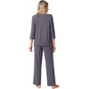 image:imageWiWi Womens 34 Sleeve Pajamas Set Soft Cooling Bamboo Viscose Top with Pants Sleepwear Plus Size Pjs S4X with PocketsBdark Grey