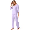 image:imageWiWi Womens 34 Sleeve Pajamas Set Soft Cooling Bamboo Viscose Top with Pants Sleepwear Plus Size Pjs S4X with PocketsBtaro Purple