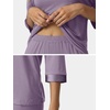 image:imageWiWi Womens 34 Sleeve Pajamas Set Soft Cooling Bamboo Viscose Top with Pants Sleepwear Plus Size Pjs S4X with PocketsBviolet
