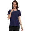 image:imageWiWi Womens Bamboo Viscose Scoop Neck Short Sleeve T Shirt Casual Summer Cooling Basic Tee Tops Soft Lounge Pajamas SXXLAnavy