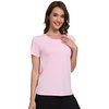 image:imageWiWi Womens Bamboo Viscose Scoop Neck Short Sleeve T Shirt Casual Summer Cooling Basic Tee Tops Soft Lounge Pajamas SXXLApink