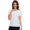 image:imageWiWi Womens Bamboo Viscose Scoop Neck Short Sleeve T Shirt Casual Summer Cooling Basic Tee Tops Soft Lounge Pajamas SXXLAraw White