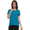 image:imageWiWi Womens Bamboo Viscose Scoop Neck Short Sleeve T Shirt Casual Summer Cooling Basic Tee Tops Soft Lounge Pajamas SXXLAteal Blue