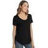 image:imageWiWi Womens Bamboo Viscose Scoop Neck Short Sleeve T Shirt Casual Summer Cooling Basic Tee Tops Soft Lounge Pajamas SXXLBblack
